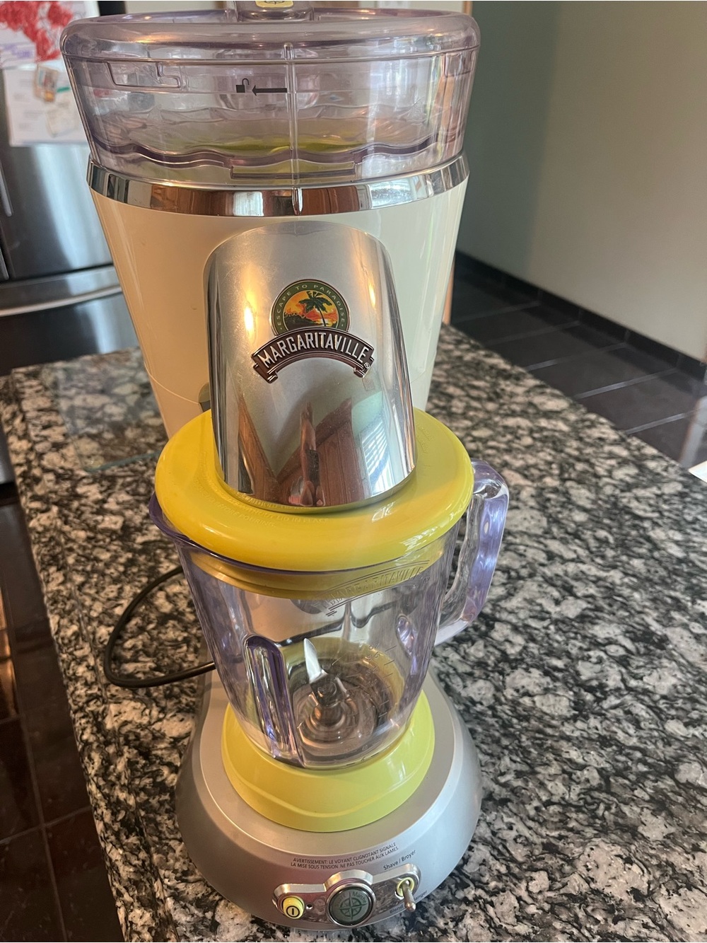 Margaritaville Yellow and Clear Countertop Frozen Drink Blender